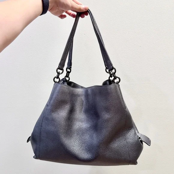 Coach 1941 Metallic Leather Dalton 31 Triple Compartment Shoulder Bag - Picture 2 of 9